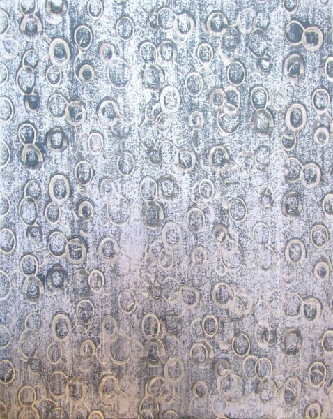 contemporary decorative finish - blue circles on silver background